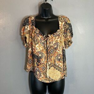 Cupcakes & Cashmere orange/black blouse